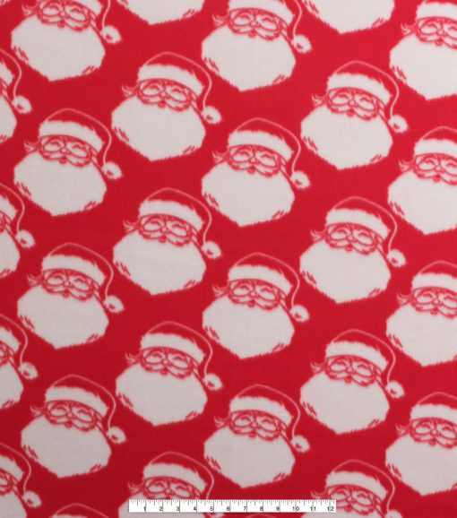 Santa on Red Blizzard Fleece Fabric - Image 2