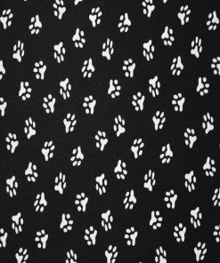 Paw Prints on Black Cotton Fabric by Quilter s Showcase