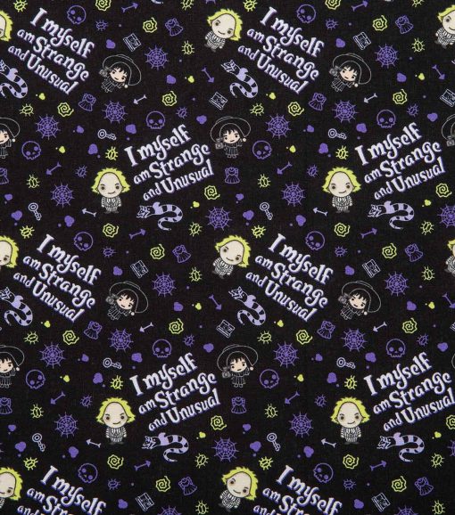 Beetlejuice Strange   Unusual Cotton Fabric - Image 2