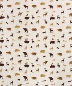 Painterly Woodland on White Super Snuggle Flannel Fabric