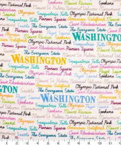 Washington Cotton Fabric Tossed Words