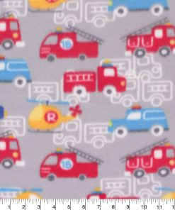 Blizzard Fleece Fabric Transportation on Gray
