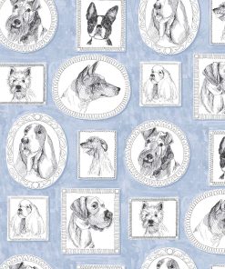 Surface Style 20.5  x 18  Celestial Pup Portraits Peel   Stick Wallpaper