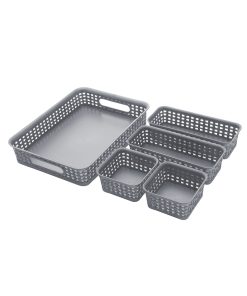 13.5 x 2.5 Plastic Weave Storage Bins 5ct by Hudson 43