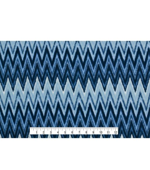 Blue Chevron Anti Pill Fleece Fabric - Image 4