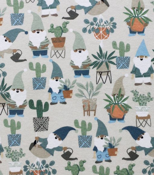 Super Snuggle Gnomes   Plants Flannel Fabric