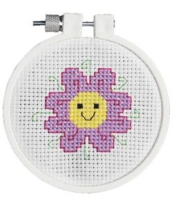 Janlynn 3 Flower Power Round Counted Cross Stitch Kit