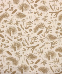 Tonal Greenery on Cream Super Snuggle Christmas Flannel Fabric
