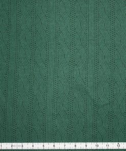 Green Knit Stitch Pattern Super Snuggle Christmas Flannel Fabric