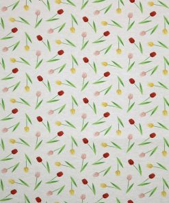Tulips on White Super Snuggle Flannel Fabric