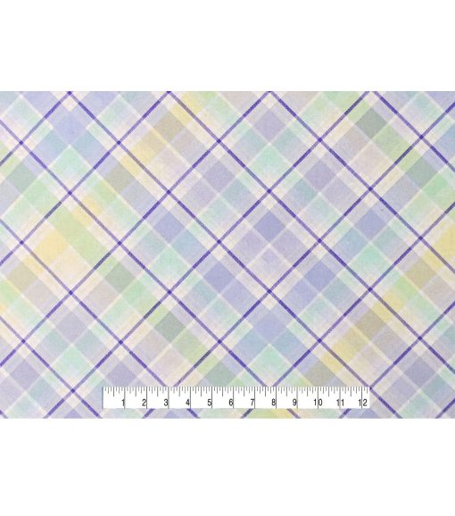 Purple Easter Plaid Easter Cotton Fabric - Image 4