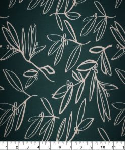 Winter Ferns on Dark Green Quilt Cotton Fabric by Quilter s Showcase