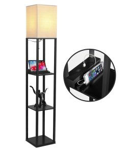 Brightech Maxwell LED Lamp USB Port   Outlet   Black
