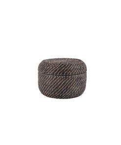 12 Brown Rattan Basket With Lid by Place   Time