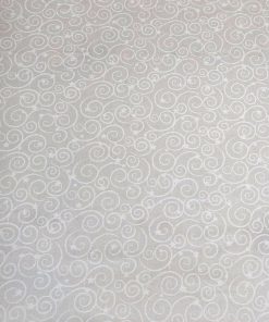 Stars on Swirls White Glitter Cotton Fabric by Keepsake Calico