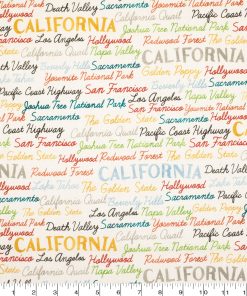 California Cotton Fabric Tossed Words