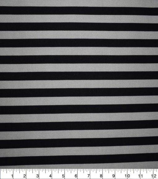 Halloween Black   Gray Stripes Cotton Fabric - Image 2
