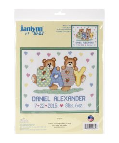 Janlynn 14 x 11 Teddy Baby Counted Cross Stitch Kit