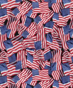 Flags, Flags, Flags Patriotic Cotton Fabric