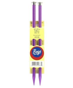 Boye 10 Single Point Size 13 Aluminum Knitting Needle Set
