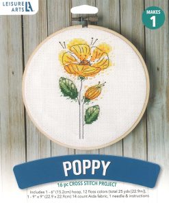 Leisure Arts 6 Yellow Poppy Embroidery Kit