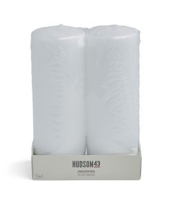 3 x 8 White Unscented White Pillar Candles by Hudson 43