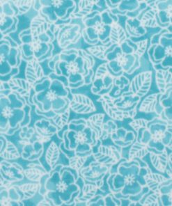 Sketched Floral on Blue Anti Pill Plush Fleece Fabric
