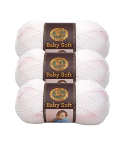 Lion Brand Baby Soft Light Weight Acrylic Yarn 3 Bundle
