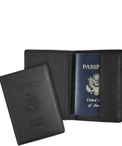 RFID Blocking Black Lettered Passport Case