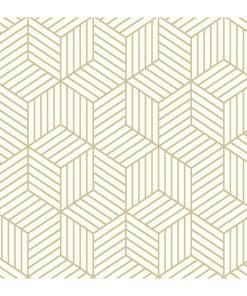 RoomMates Stripped Hexagon Peel And Stick Wallpaper Gold