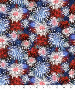 Springs Creative Patriotic Fireworks Cotton Fabric