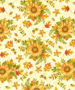 Fabric Traditions Changing Leaves Sunflowers Harvest Cotton Fabric