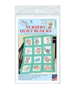 Jack Dempsey 9 Forest Friends Stamped Nursery Quilt Blocks 12ct