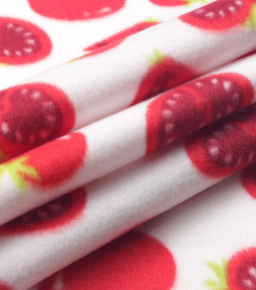 Tomatoes on White Blizzard Fleece Fabric - Image 3