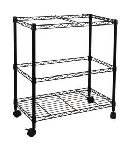 Oceanstar 24 Black Portable 2 Tier Metal Rolling File Cart