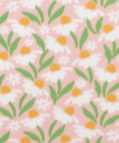 White Floral on Pink Blizzard Fleece Fabric