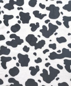 Black White Cow Print Sew Lush Fleece Fabric