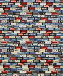 License Plates Super Snuggle Flannel Fabric