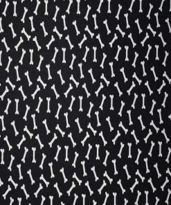 Dog Bones on Black Cotton Fabric by Quilter s Showcase
