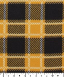 Yellow Black Plaid Blizzard Fleece Fabric
