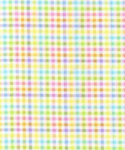 Yellow Plaid Easter Glitter Cotton Fabric