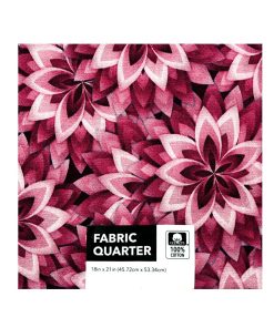 18 x 21 Pink Geometric Floral Cotton Fabric Quarter by Keepsake Calico