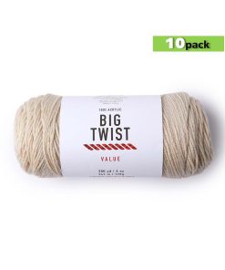 10pk Solid Cream Medium Weight Acrylic 380yd Value Yarn by Big Twist