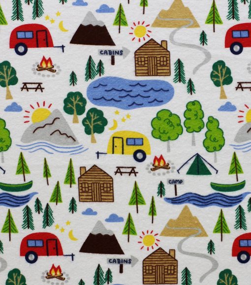 Camping Super Snuggle Flannel Fabric