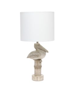 All The Rages 17 Coastal Pelican Polyresin Table Lamp With White Shade