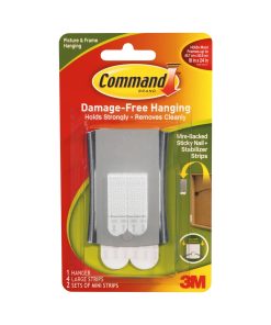 Command 7ct Sticky Nail Wire Back Hanger   Strips - 1