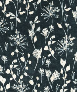 Black Floral Luxe Fleece Fabric