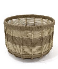 14 Natutal Striped Woven Jute Basket by Place   Time