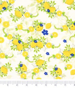 Singer Yellow Lemons   Floral Quilt Cotton Fabric