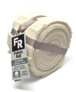 2.5 x 42 Assorted Cream Cotton Fabric Roll 20ct by Keepsake Calico